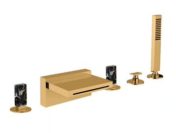 VITA DUE 53029ANP - Deck mounted waterfall bathtub tap with hand shower by Rubinetterie Frattini - view 3